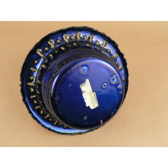 Italian Basket Artistic iridescent enameled decorative metal basket - Picture 6 of 7